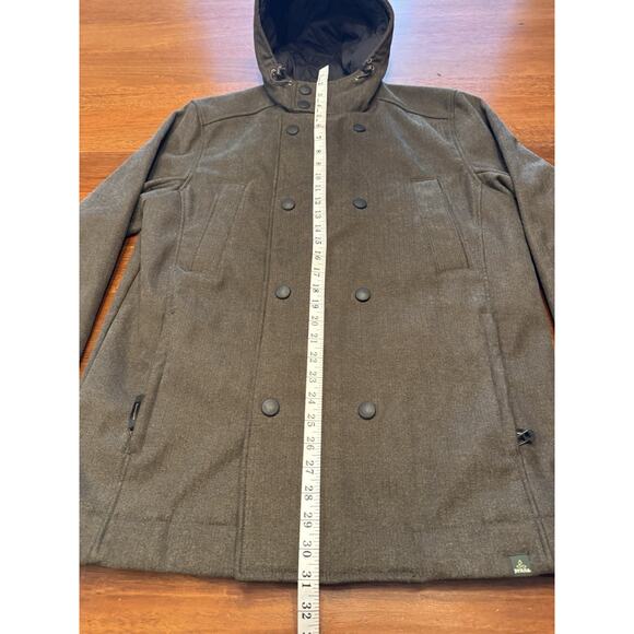 Medium Prana Elkton Jacket Hooded Winter Double Breasted Pea Coat Green - Picture 5 of 12